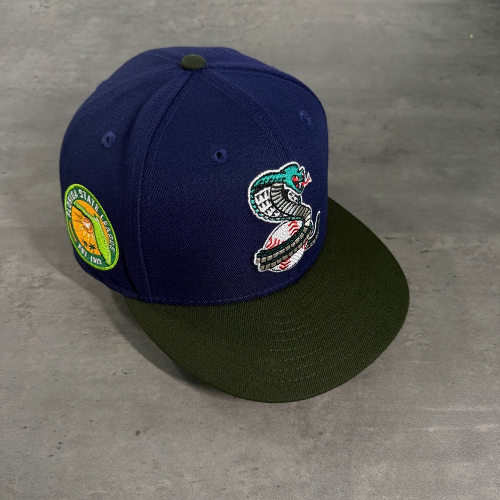 Hat Club Kissimmee Cobras New Era Cap 7 1/4 Navy Dark Seaweed Florida League